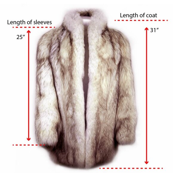 Genuine silver fox fur coat - Picture 2 of 8